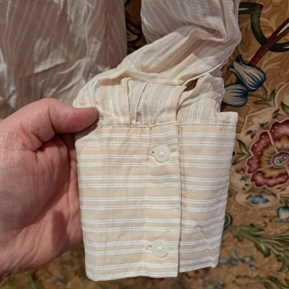 Crossover cropped striped shirt 100% Cotton - Picture 9 of 12